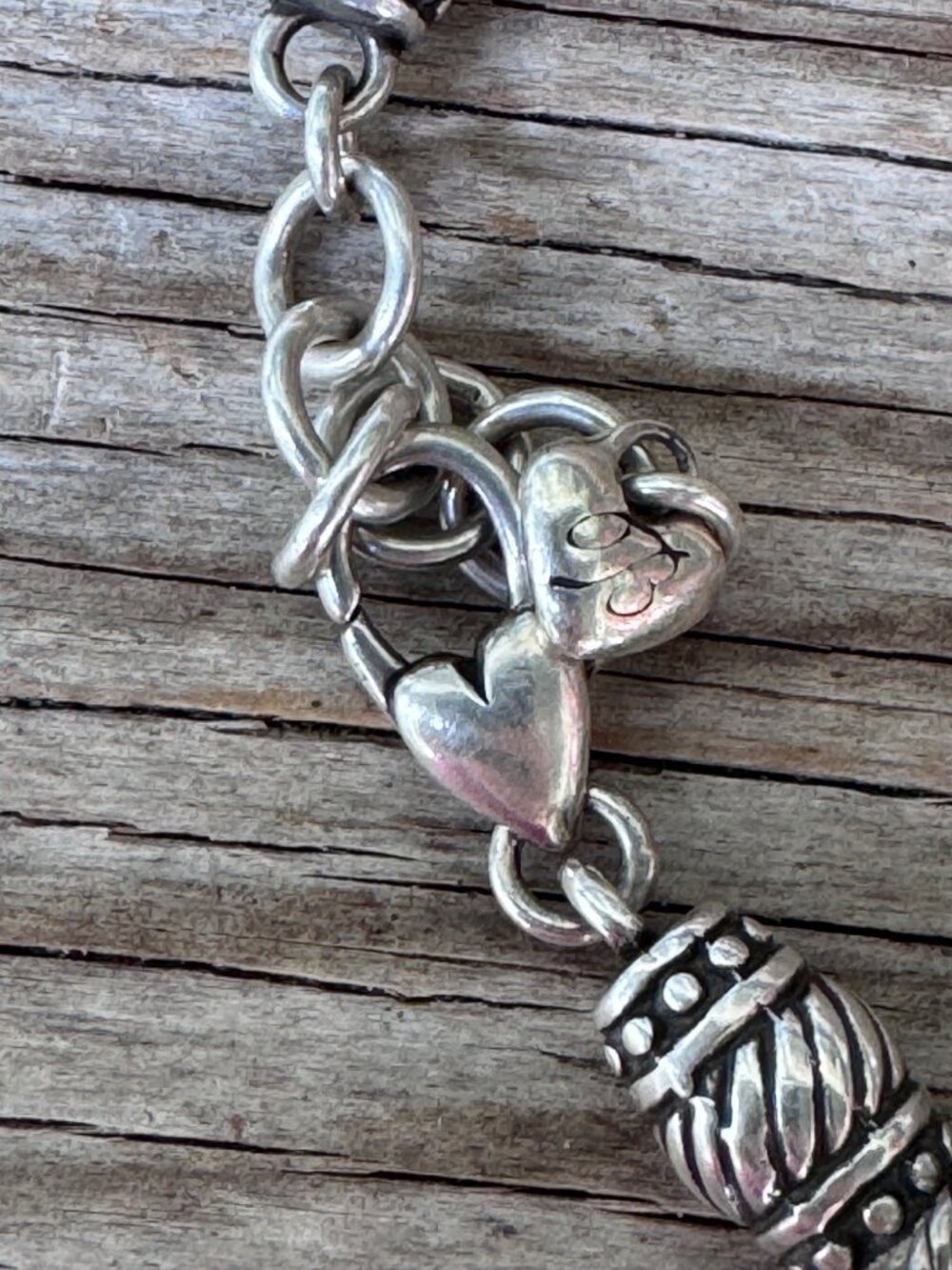 Brighton Style Charm Bracelet Faith Heart Beads Silver Tone European Chain - Picture 3 of 5